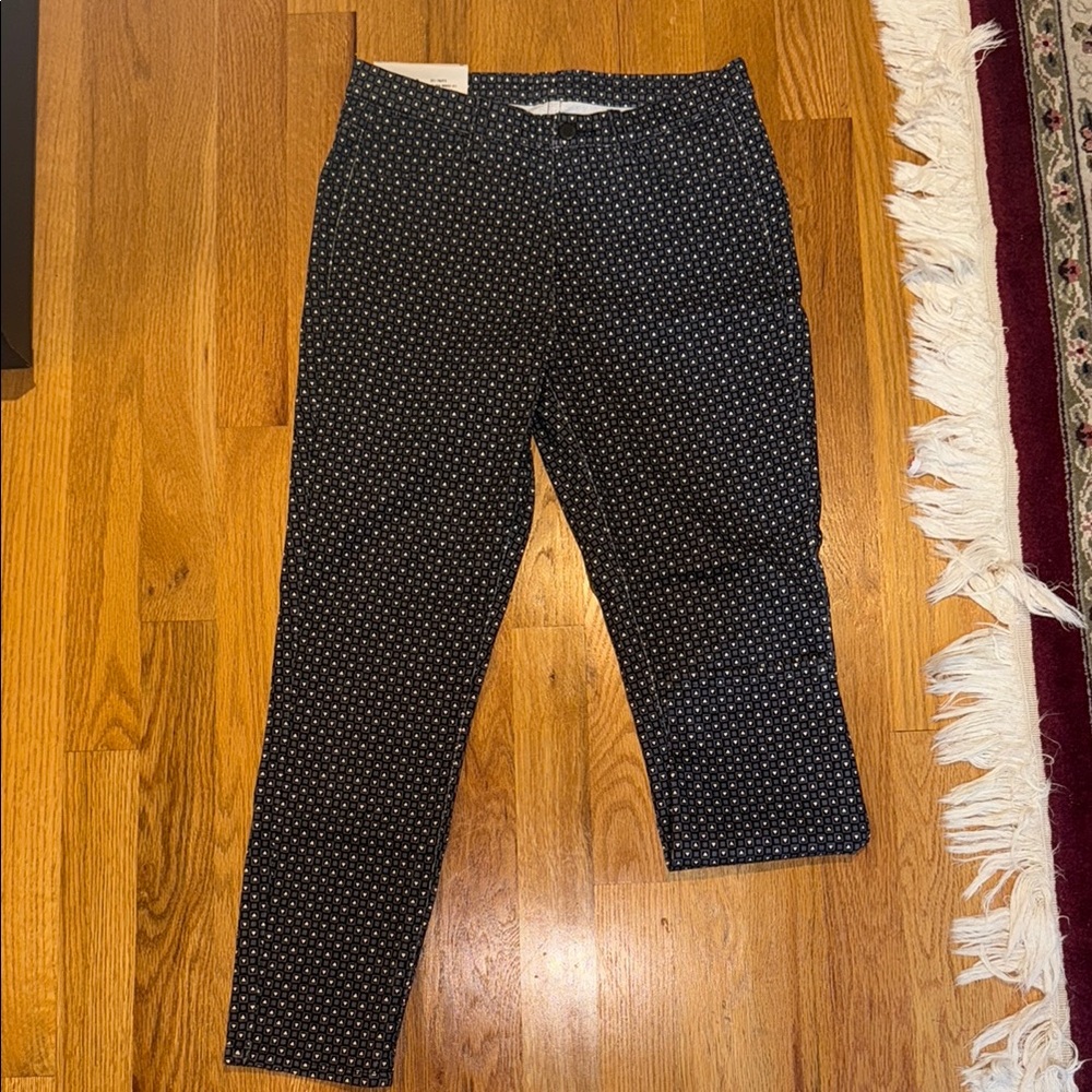 Uniqlo, sz M, Blue Patterned Stretch Pants